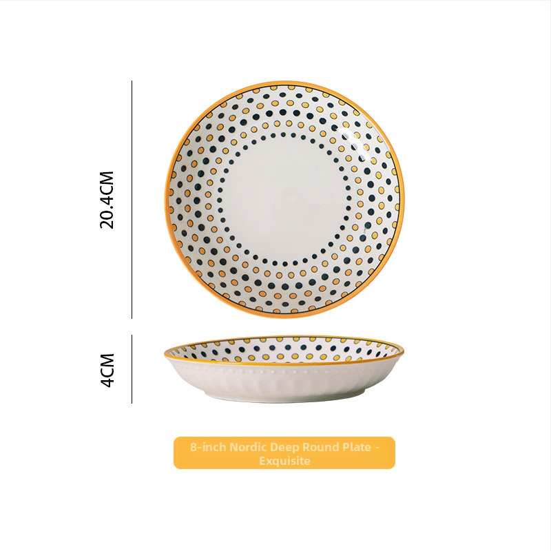 Porcelanski tanjur, kružnog oblika, cvjetni uzorak, podglazurno dekoriranje, pogodno za mikrovalnu