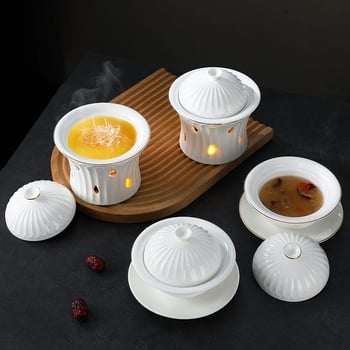 Keraamiline hautamispott küünlaga soojendamiseks - käsitöö, luksuslik lauanõu, sobiv üldiseks kasutamiseks, kohandatav