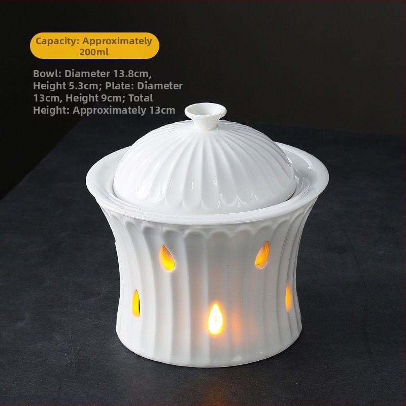 Keraamiline hautamispott küünlaga soojendamiseks - käsitöö, luksuslik lauanõu, sobiv üldiseks kasutamiseks, kohandatav