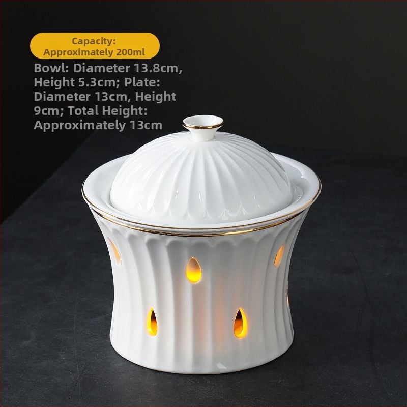 Keraamiline hautamispott küünlaga soojendamiseks - käsitöö, luksuslik lauanõu, sobiv üldiseks kasutamiseks, kohandatav