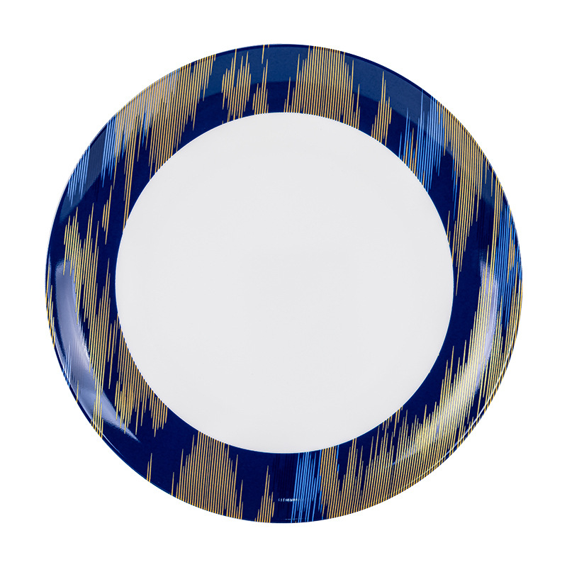 Hotellide lauanõude komplekt kaulporcelianist, Jingdezhenis, kuldne äär, 2 komplekti, sisaldab kausi, taldrikke, tasse, lusikaid, pulkade hoidjaid ja pulkasid