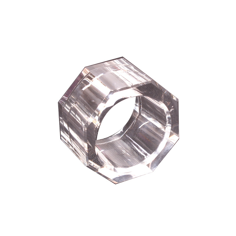 Kristallist salvrätirõngas, klaasist, polügonaalne/ringikujuline/ovaalne kuju, elektroplatineeritud viimistlus, loov muster, logom trükkimine, eraviisne brändi litsents