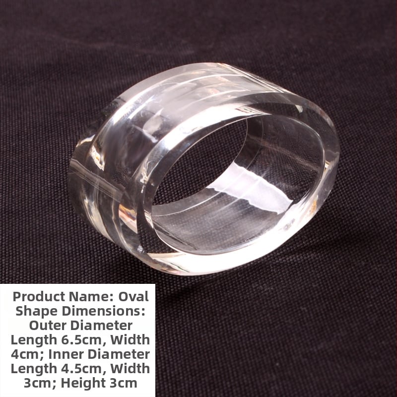 Kristallist salvrätirõngas, klaasist, polügonaalne/ringikujuline/ovaalne kuju, elektroplatineeritud viimistlus, loov muster, logom trükkimine, eraviisne brändi litsents