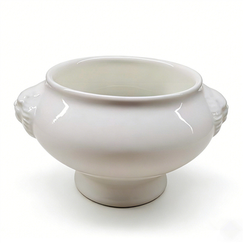 Porcelanska zdjela za juhu s glavom lava - mikrovalna sigurna, pod glazurom završni sloj, lagani luksuz retro stil