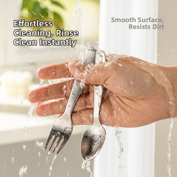 Laste lusikas, roostevabast terasest, panda kujundus, peegeldav viimistlus