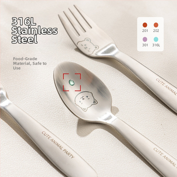 Laste lusikas, roostevabast terasest, panda kujundus, peegeldav viimistlus