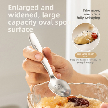 Laste lusikas, roostevabast terasest, panda kujundus, peegeldav viimistlus