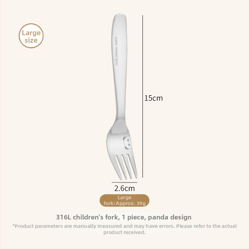 Laste lusikas, roostevabast terasest, panda kujundus, peegeldav viimistlus