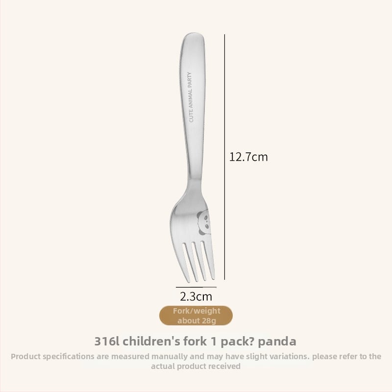 Laste lusikas, roostevabast terasest, panda kujundus, peegeldav viimistlus