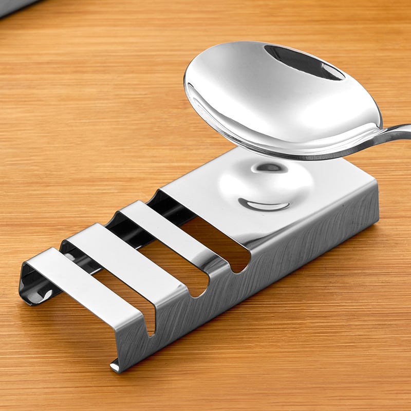 Nõudekorraldaja roostevabast terasest, peegeldavalt poleeritud pind, kaheosaline komplekt, integreeritud disain, loominguline muster