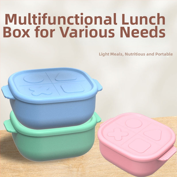 Силиконова кутия за обяд, квадратна, изолирана, подходяща за микровълнова, модерен минималистичен стил, многослойна кутия Бенто