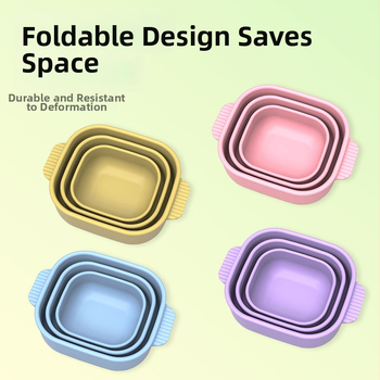 Силиконова кутия за обяд, квадратна, изолирана, подходяща за микровълнова, модерен минималистичен стил, многослойна кутия Бенто