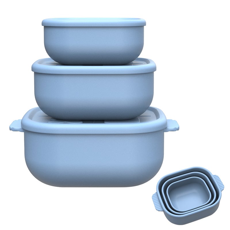 Силиконова кутия за обяд, квадратна, изолирана, подходяща за микровълнова, модерен минималистичен стил, многослойна кутия Бенто