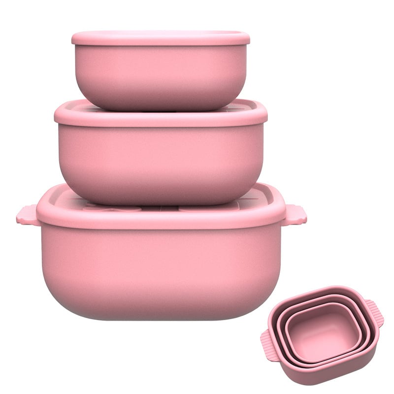 Силиконова кутия за обяд, квадратна, изолирана, подходяща за микровълнова, модерен минималистичен стил, многослойна кутия Бенто