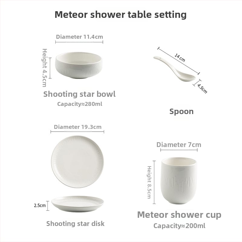 Portselani hotellilaua serveerimisekomplekt, neljaosaline, allglazuur-kaunistus, ühtlane muster, kerge luksus stiil