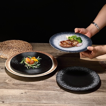 Keramički tanjur u japanskom stilu za sushi, tjesteninu i steak – vintage retro dizajn