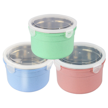 Самозагряваща кутия за обяд, неръждаема стомана 304, кръгла форма, капацитет 1–2 л, запазва топлината, без електрическо захранване