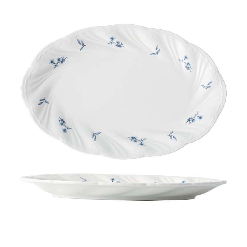 Porcelanski tanjur, u obliku čipke, s cvjetnim uzorkom, skandinavski stil, pogodna za mikrovalnu