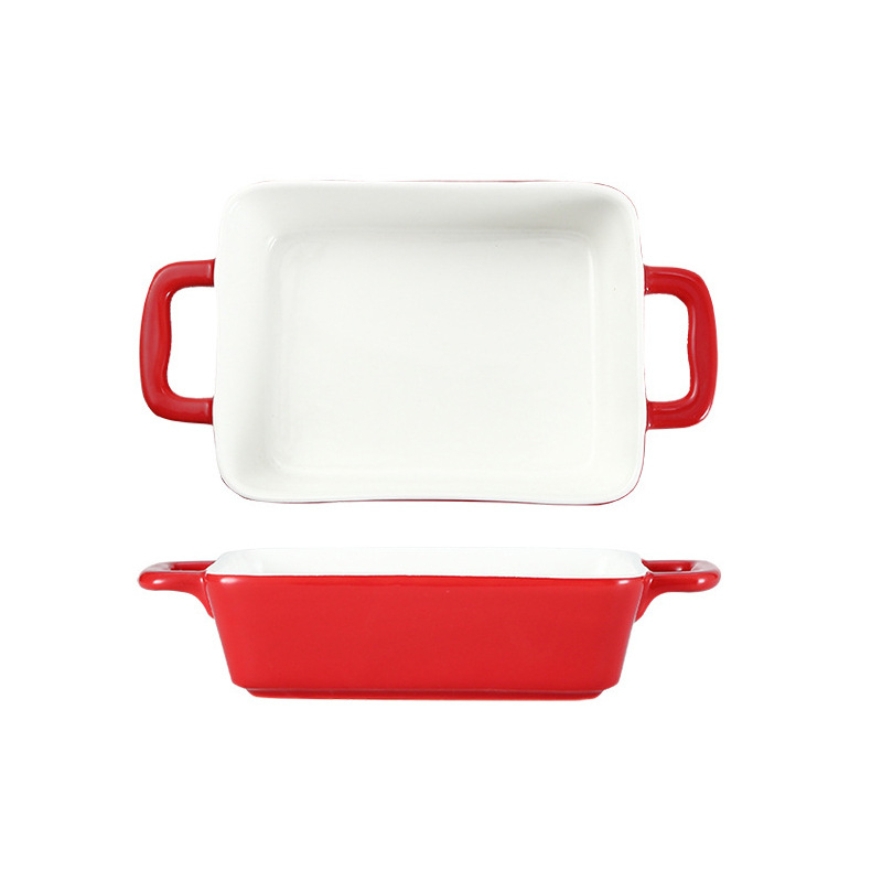 Porcelanska posuda za pečenje, kvadratnog oblika, kompatibilna s mikrovalnom, podglazirani završni premaz, Jia Yixin, moderni minimalistički stil