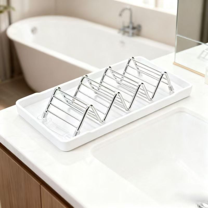 Suport din oțel inoxidabil pentru taco și tortilla, design în formă de V, cu 2 sau 3 compartimente