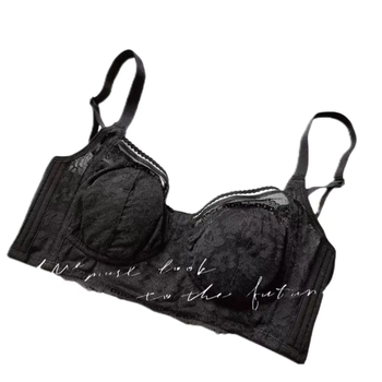 Romani Sutien pentru femei, din nailon, cupe turnate ultra-subțiri, cupe cu urechi de iepure, închidere spate cu patru rânduri, căptușeală din spandex