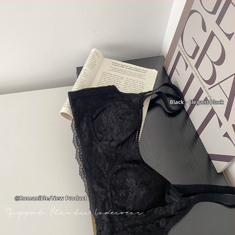 Romani Sutien pentru femei, din nailon, cupe turnate ultra-subțiri, cupe cu urechi de iepure, închidere spate cu patru rânduri, căptușeală din spandex