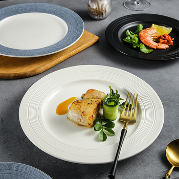 Regular Hall porculanski tanjur za večeru, okrugli oblik, otporan na mikrovalnu, podglazurni jednobojni završni sloj, otisnut logotip, mogućnost prilagodbe obrade