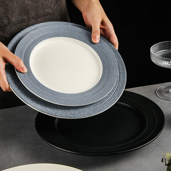 Regular Hall porculanski tanjur za večeru, okrugli oblik, otporan na mikrovalnu, podglazurni jednobojni završni sloj, otisnut logotip, mogućnost prilagodbe obrade