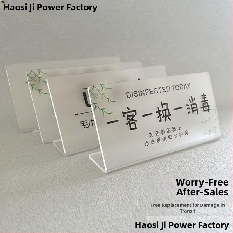 Dezinfekcijas zīmes displeja statīvs – akrils, korejiešu stils, viesnīcām