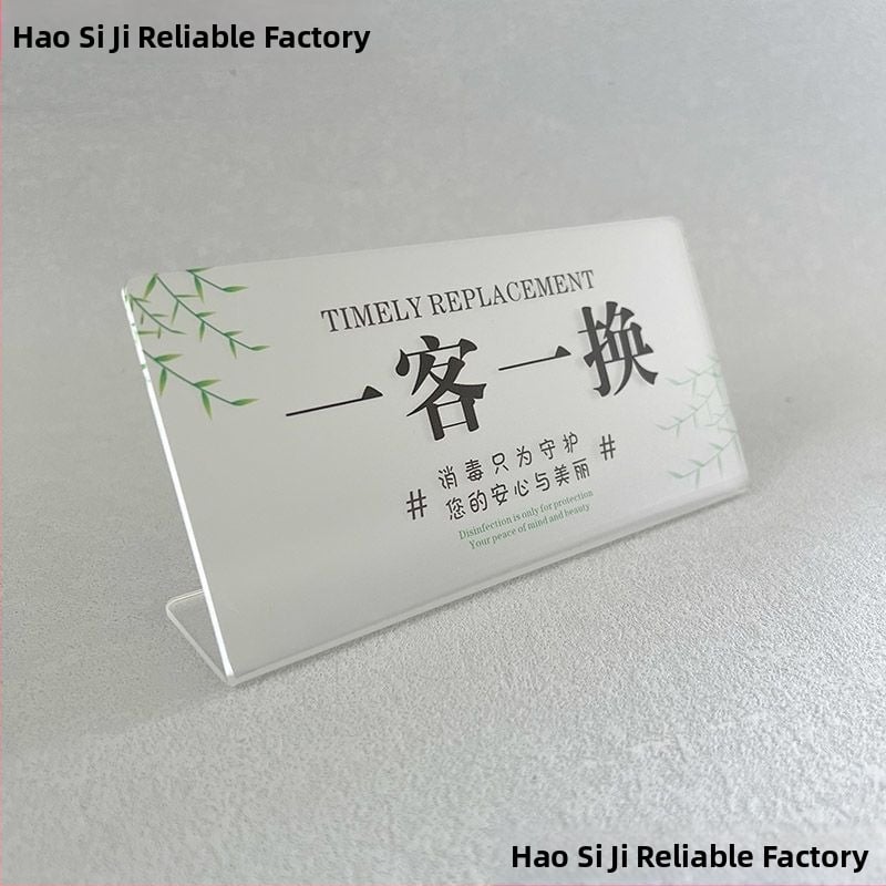 Dezinfekcijas zīmes displeja statīvs – akrils, korejiešu stils, viesnīcām