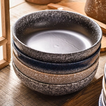 Japanski stil porculanski okrugli tanjur za restorane, hotele i kućnu uporabu, s podgalazurnom završnom obradom