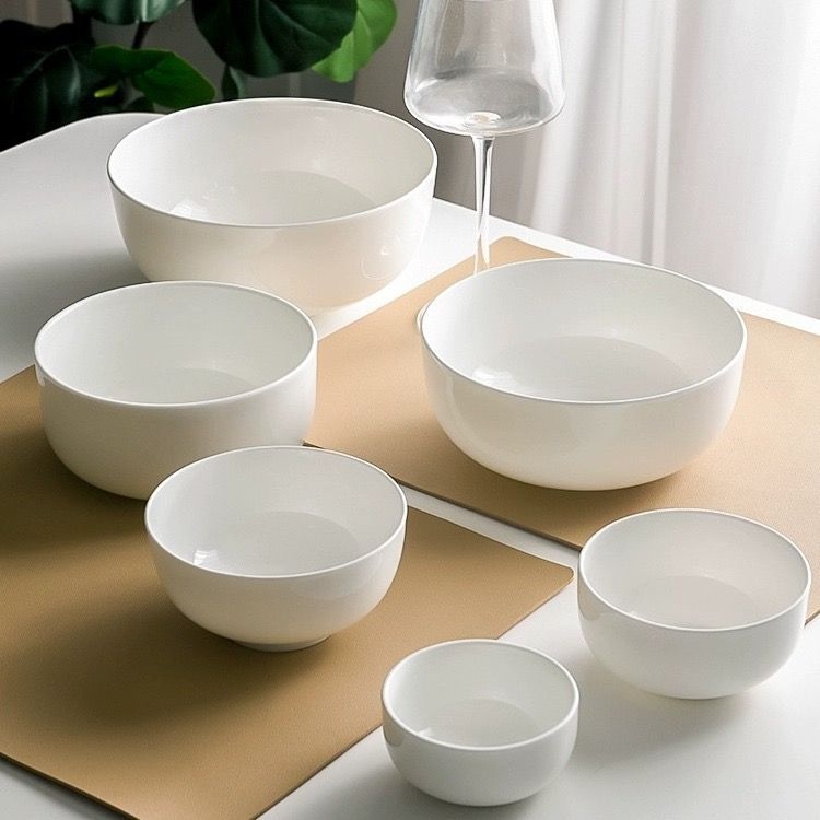 Kosti porcelanska zdjela za juhu, više od 45% koštanog praha, bez olova, sigurna u mikrovalnoj, okrugli oblik, podglazurna završna obrada, Runhuang Ceramics