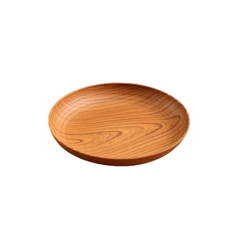 Okrugla PP ploča s uzorkom drveta, prugasti uzorak, ruralni stil, kompatibilna s mikrovalnom pećnicom