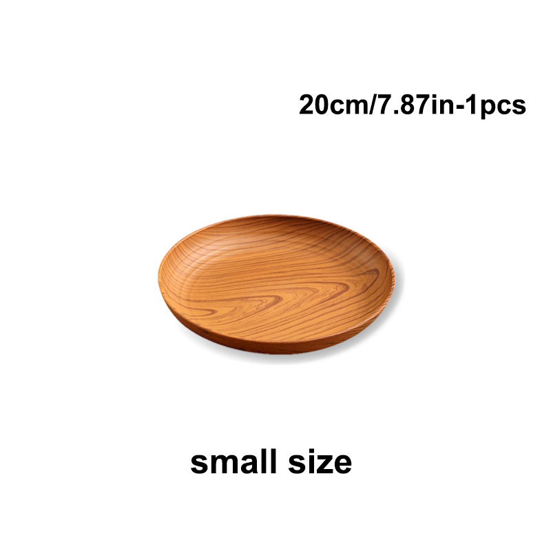 Okrugla PP ploča s uzorkom drveta, prugasti uzorak, ruralni stil, kompatibilna s mikrovalnom pećnicom