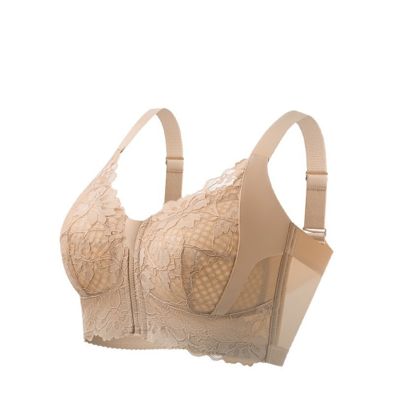 Sutien cu cataramă frontală, cupe 3/4, turnate ultra-subțiri, bretele fixe, material nylon