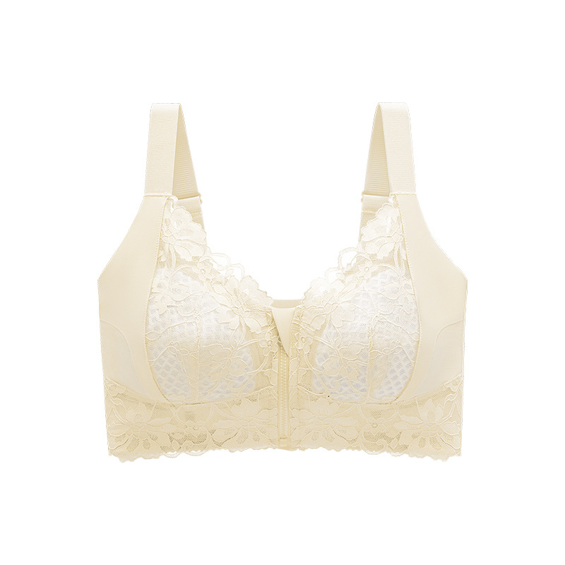 Sutien cu cataramă frontală, cupe 3/4, turnate ultra-subțiri, bretele fixe, material nylon