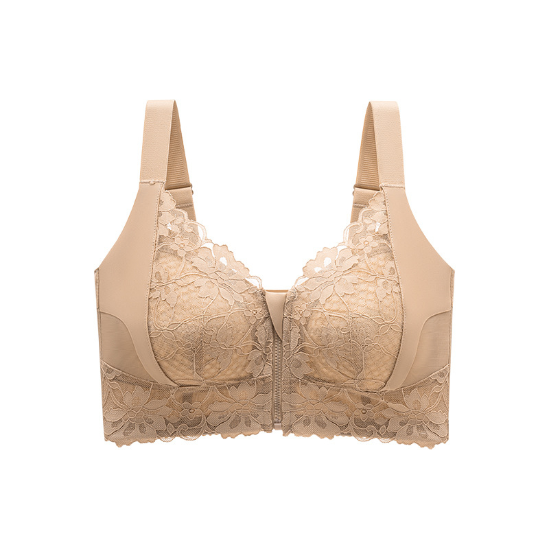 Sutien cu cataramă frontală, cupe 3/4, turnate ultra-subțiri, bretele fixe, material nylon