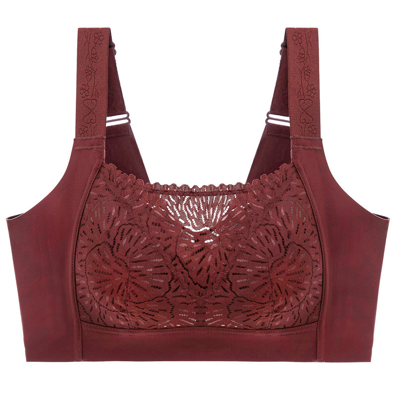 Sutien cu acoperire completă, cupe turnate subțiri, dantelă din nailon, căptușeală din bumbac, susținere laterală, respirabil, bretele reglabil e, închidere spate cu patru rânduri de cârlige