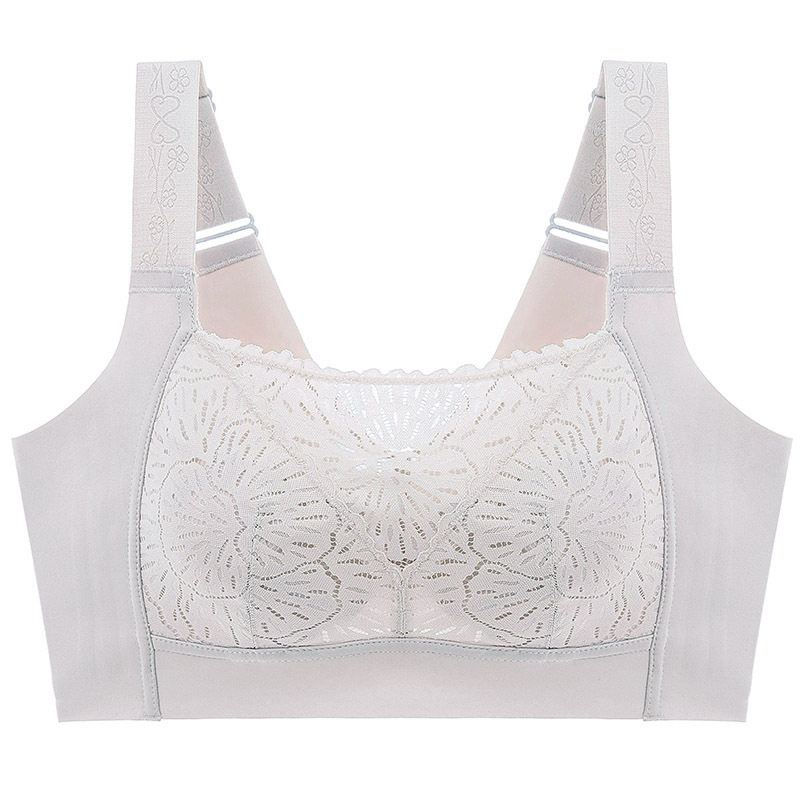 Sutien cu acoperire completă, cupe turnate subțiri, dantelă din nailon, căptușeală din bumbac, susținere laterală, respirabil, bretele reglabil e, închidere spate cu patru rânduri de cârlige