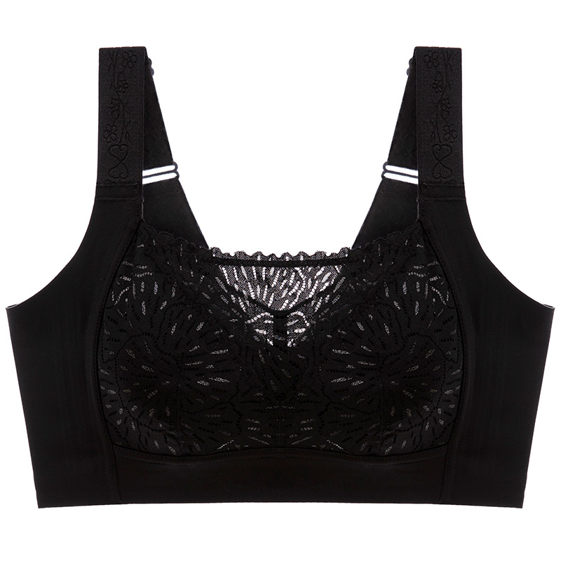 Sutien cu acoperire completă, cupe turnate subțiri, dantelă din nailon, căptușeală din bumbac, susținere laterală, respirabil, bretele reglabil e, închidere spate cu patru rânduri de cârlige
