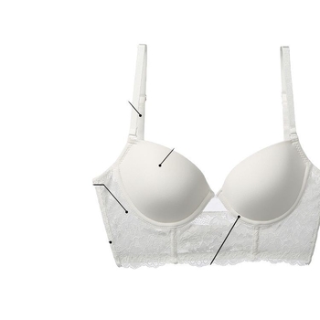 Sutien fără spate în formă de U, cu bretele detașabile duble, cupe subțiri preformate, material nylon cu căptușeală, respirant, push-up, închidere pe spate cu trei rânduri de cârlige