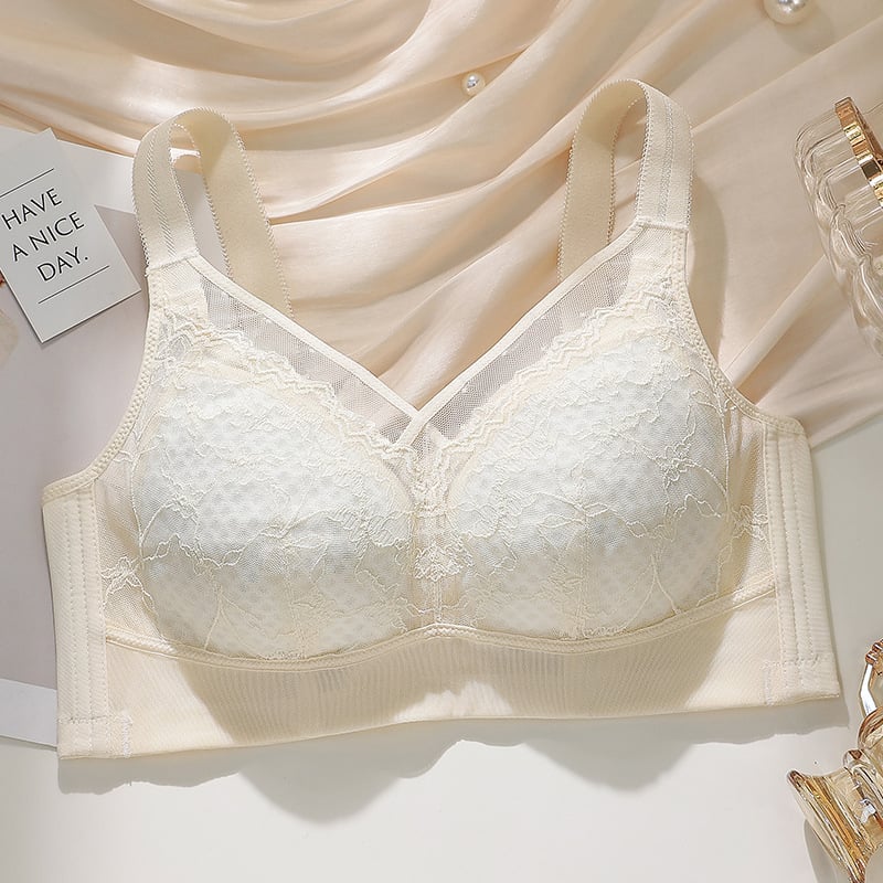  Sutien fără cusături, mărime mare, cupă completă, cupe subțiri, push-up, închidere spate cu patru rânduri, dantelă