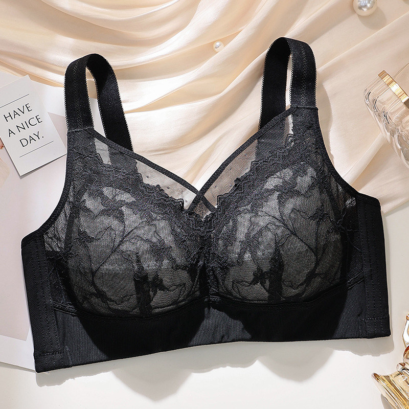  Sutien fără cusături, mărime mare, cupă completă, cupe subțiri, push-up, închidere spate cu patru rânduri, dantelă