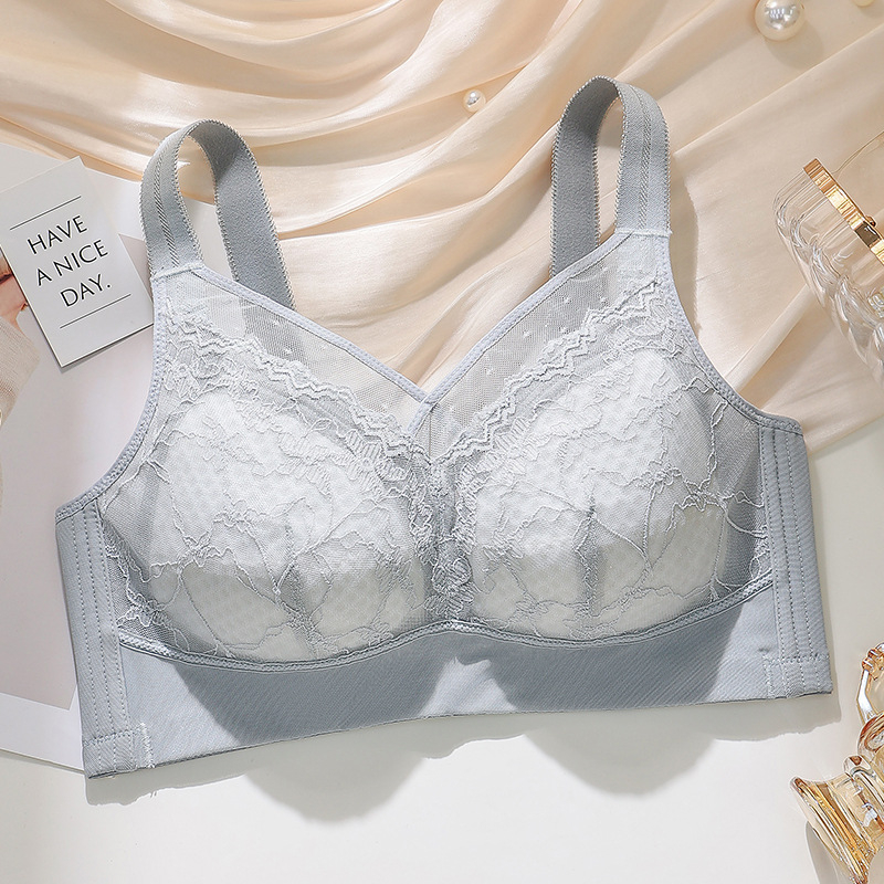  Sutien fără cusături, mărime mare, cupă completă, cupe subțiri, push-up, închidere spate cu patru rânduri, dantelă