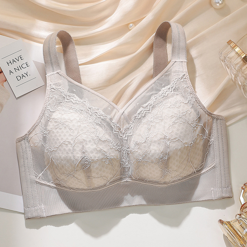  Sutien fără cusături, mărime mare, cupă completă, cupe subțiri, push-up, închidere spate cu patru rânduri, dantelă