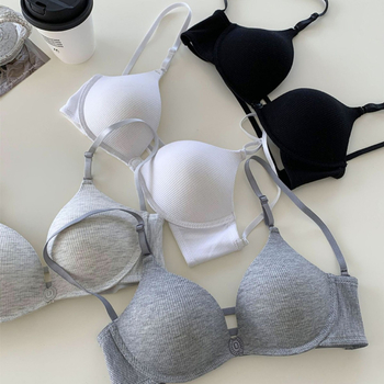 Grudnjak s prednjim kopčanjem, najlon, 3/4 košarice, tanke oblikovane košarice, bez žice