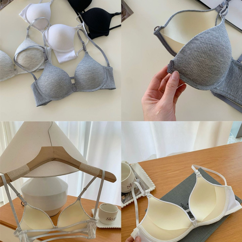 Grudnjak s prednjim kopčanjem, najlon, 3/4 košarice, tanke oblikovane košarice, bez žice