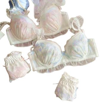 Sutien dantelat cu cupe subțiri, broderie cu coadă de Phoenix, bretele detașabile duble, închidere cu trei rânduri la spate, funcție de strângere