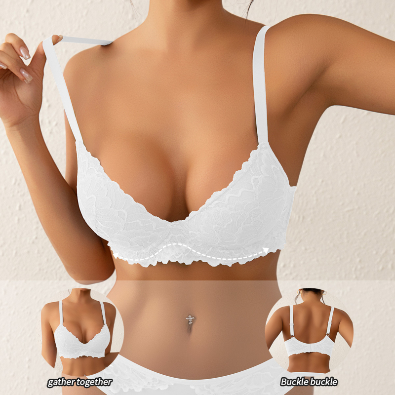 Sutien cu balene și push-up, cupă 3/4, cupe subțiri, material nylon