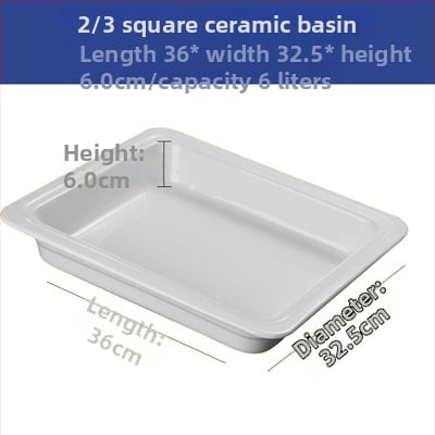 Portselani buffee soojendamise komplekt – ristkülikukujulised portsjonikausid ja apvalused keramist taldrikud hotellitoidulauale